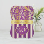 Goldener Wirbel auf lila Erneuerung der Einladung (Stehend Vorderseite)