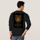 Goldener Wolf Fearlos Tier 🐺 T-Shirt (Schwarz voll)