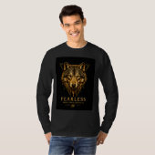 Goldener Wolf Fearlos Tier 🐺 T-Shirt (Vorne ganz)