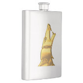 Goldener Wolf Kopf Edelstahlkolben Flachmann (Rechts)
