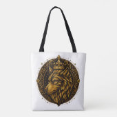 Goldener Wolf mit Kronen-Design-Hemden Tasche (Rückseite)