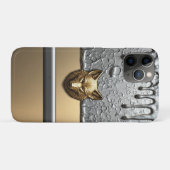 Goldener Wolf Relief Mit Metall-Tropfeneffekt 🐺 Case-Mate iPhone Hülle (Rückseite (Horizontal))