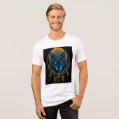 Goldener Wolf Tri-Blend Shirt (Vorderseite voll)