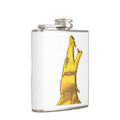 Goldener Wolf Weißumhüllter Kolben Flachmann (Rechts)