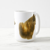 Goldener Wolfgeist – Double-Exposure-Waldkunst Kaffeetasse (VorderseiteRechts)