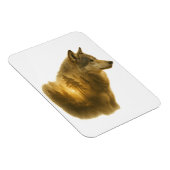 Goldener Wolfgeist – Double-Exposure-Waldkunst Magnet (Rechte Seite)