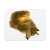 Goldener Wolfgeist – Double-Exposure-Waldkunst Magnet (Horizontal)