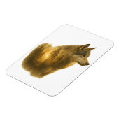 Goldener Wolfgeist – Double-Exposure-Waldkunst Magnet (Linke Seite)