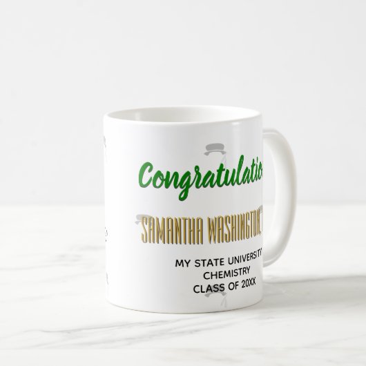 Goldener Wreathphd-Doktorgrad Abschluss Kaffeetasse (VorderseiteRechts)