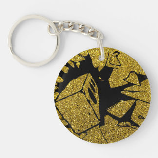 Goldener Ziegel Schlüsselanhänger