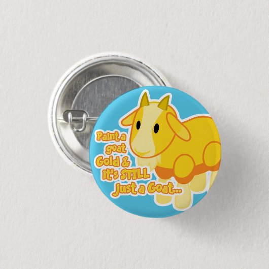 Goldener Ziegen-Knopf Button (Vorne & Hinten)
