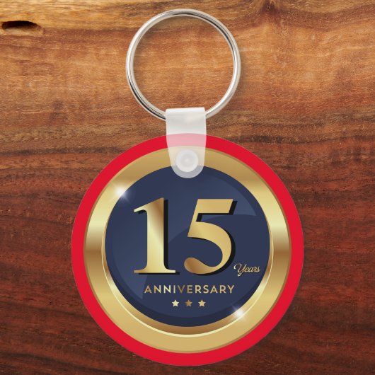 Goldenes 15-jähriges Jubiläum Schlüsselanhänger (Vorderseite)