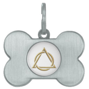 Goldenes "3-D" Dreifaltigkeit-Symbol Tiermarke