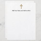 Goldenes "3-D" Kreuz 2 Briefkopf (Vorne/Hinten)