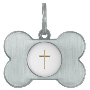 Goldenes "3-D" Kreuz Tiermarke