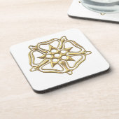 Goldenes 3-D-Rose-Symbol Getränkeuntersetzer (Linke Seite)