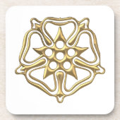 Goldenes 3-D-Rose-Symbol Getränkeuntersetzer (Vorderseite)