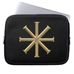 Goldenes "3-D"-Taufkreuz Laptopschutzhülle