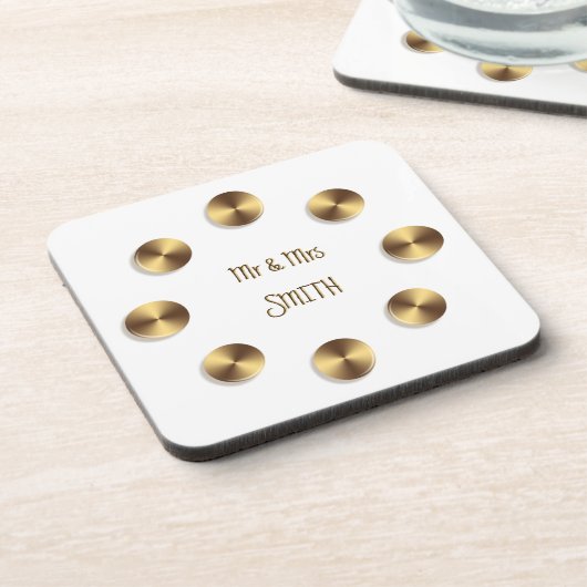 Goldenes 3D-Element Getränkeuntersetzer (Linke Seite)