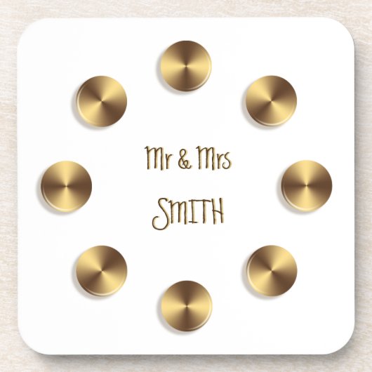 Goldenes 3D-Element Getränkeuntersetzer (Vorderseite)