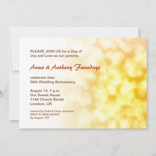 goldenes 50. Hochzeitstag - Herzliche Einladung (Vorderseite)