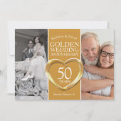 Goldenes 50. Hochzeitstag Party Einladung (Vorderseite)
