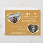 Goldenes 50. Hochzeitstag Party Einladung (Rückseite)