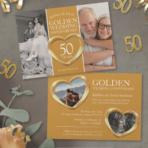 Goldenes 50. Hochzeitstag Party Einladung