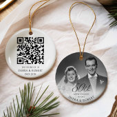 Goldenes 50-jähriges Foto Ornament mit QR Cod