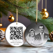 Goldenes 50-jähriges Foto Ornament mit QR Cod
