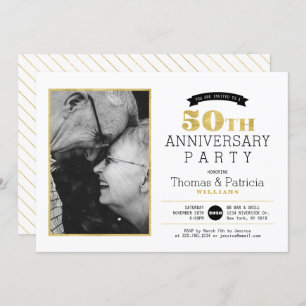 Goldenes 50-jähriges Foto zum Hochzeitstag Einladung