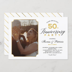 Goldenes 50-jähriges Foto zum Hochzeitstag Einladung