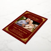 Goldenes 50-jähriges Foto zum Hochzeitstag Folieneinladung (Gedreht)