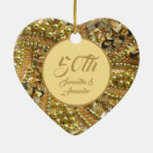 Goldenes 50-jähriges Goldenes Jubiläum Keramik Ornament (Hinten)