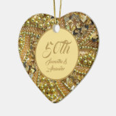 Goldenes 50-jähriges Goldenes Jubiläum Keramik Ornament (Links)