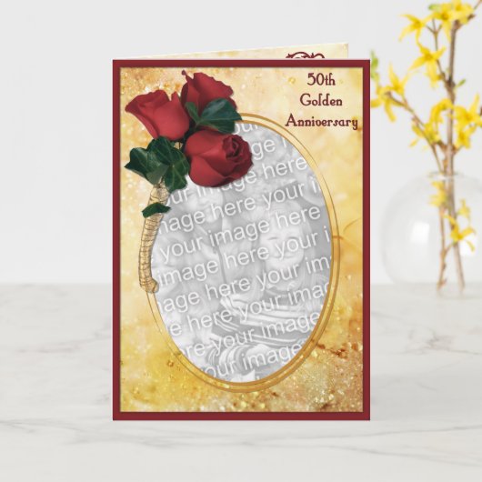 Goldenes 50-jähriges Jubiläum Karte (Gelbe Blume)