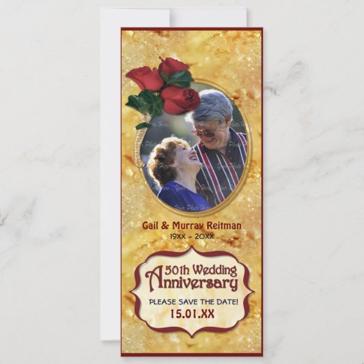 Goldenes 50-jähriges Jubiläum Save The Date (Vorderseite)