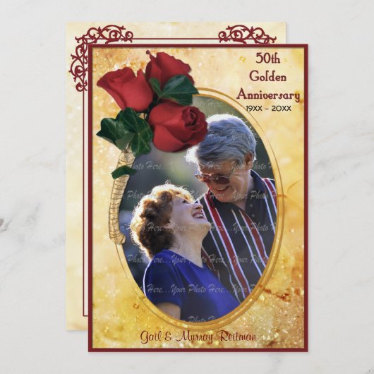 Goldenes 50-jähriges Jubiläum Save The Date (Vorne/Hinten)