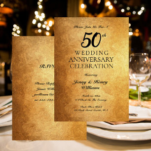 Goldenes 50-jähriges Party zum Hochzeitstag Einladung
