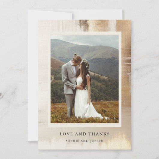 Goldenes Abstrakt | Elegante Hochzeit Dankeskarte (Vorderseite)