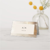 Goldenes Abstrakt | Elegante Hochzeit Platzkarte (Rückseite)