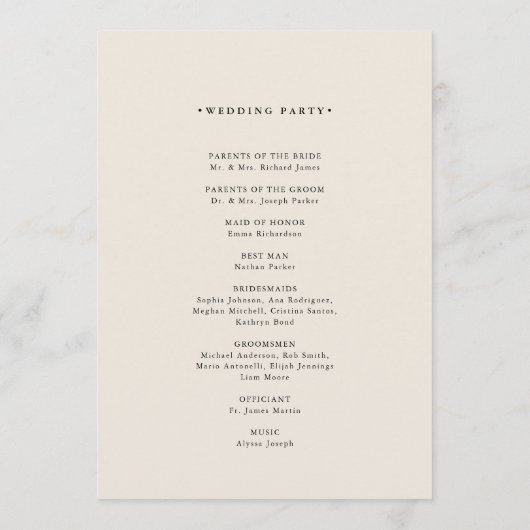 Goldenes Abstrakt | Elegante Hochzeit Programm (Rückseite)