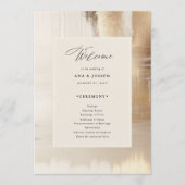 Goldenes Abstrakt | Elegante Hochzeit Programm (Vorderseite)