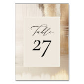 Goldenes Abstrakt | Elegante Hochzeit Tischnummer (Vorderseite)