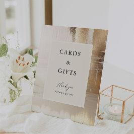 Goldenes Abstrakt | Elegante Hochzeitskarten und G Sockelschild