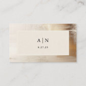 Goldenes Abstrakt | Eleganter Hochzeitsflat Platzkarte (Rückseite)