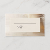 Goldenes Abstrakt | Eleganter Hochzeitsflat Platzkarte (Vorderseite)