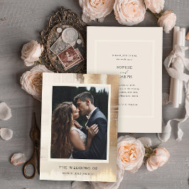 Goldenes Abstrakt | Elegantes Foto Hochzeit Einladung