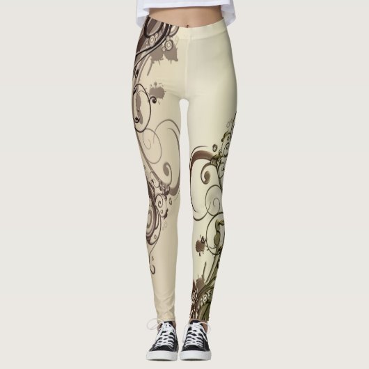 Goldenes Abstrakt Leggings (Vorderseite)