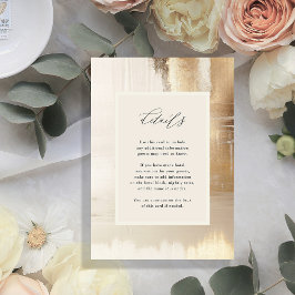 Goldenes Abstrakt | Moderne Hochzeitsdetails Begleitkarte